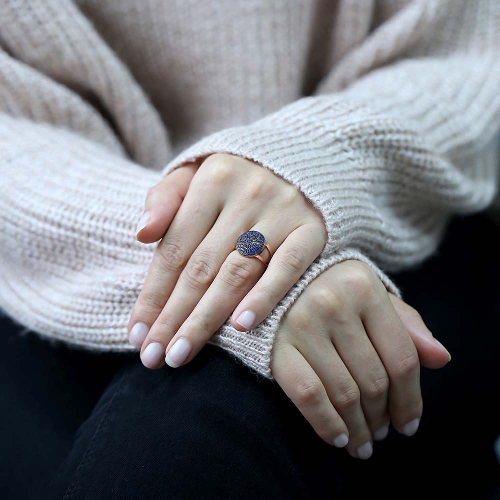 Silver Rounded Cluster Design Ring Wholesale Handcrafted 925 Sterling Silver Jewelry Ring